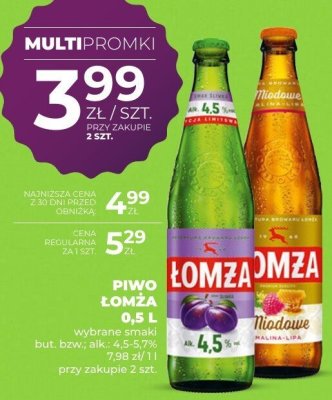 Piwo ŁOMZA 0,5 l wybrane smaki promocja w Duży Ben