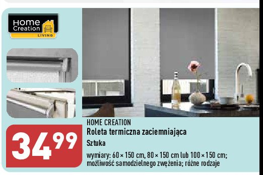 Roleta termiczna zaciemniająca 100 x 150 cm Home creation promocja