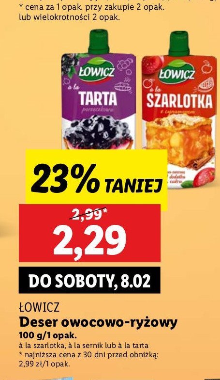 Deser szarlotka Łowicz promocja w Lidl