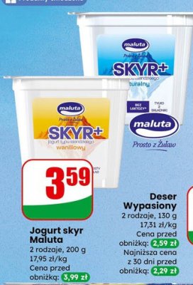 Jogurt skyr Maluta promocja w Dino