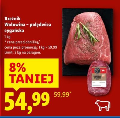 Wołowina polędwica cygańska Rzeźnik promocja w Lidl