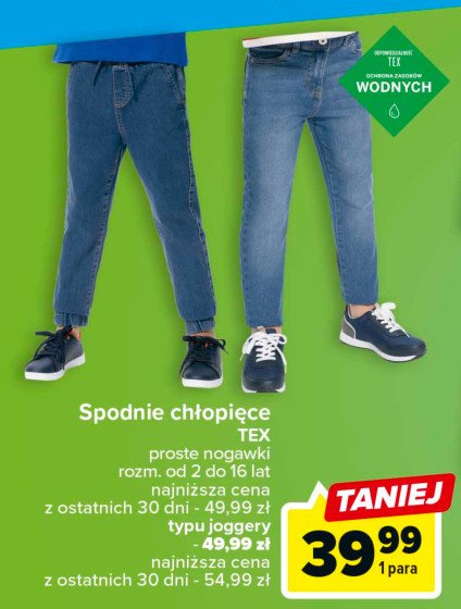 Spodnie chłopięce joggery 98-164 cm Tex promocja