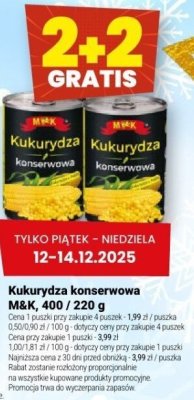 Kukurydza konserwowa M&K 400 g / 240 g promocja w Twój Market
