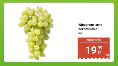 Winogrono jasne bezpestkowe luz promocja w Biedronka