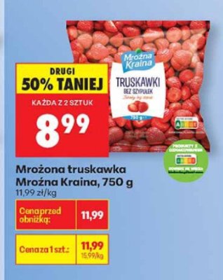 Mrożona truskawka, 750 g promocja w Biedronka