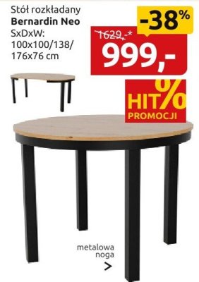 Stół rozkładany Bernardin Midi promocja w Black Red White