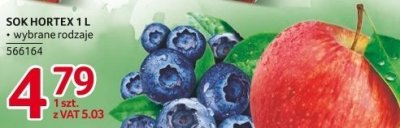 Sok Hortex jabłko-borówka 1L promocja w Selgros