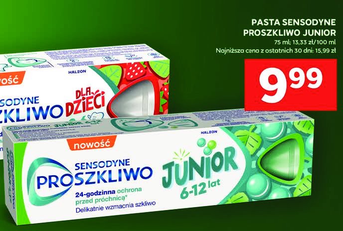 Pasta do zębów 6-12 lat Sensodyne pro szkliwo dla dzieci promocja w Stokrotka