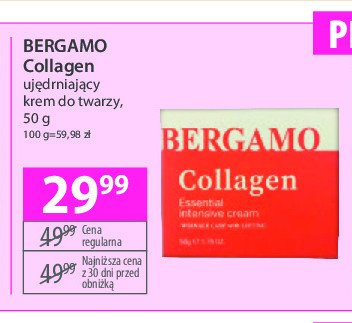 Krem do twarzy ujędrniający Bergamo collagen promocja