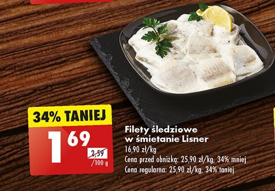 Filety śledziowe w sosie śmietanowym Lisner promocja