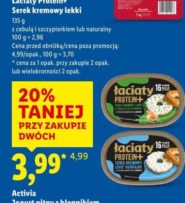 Serek kremowy lekki Protein+ naturalny promocja w Lidl