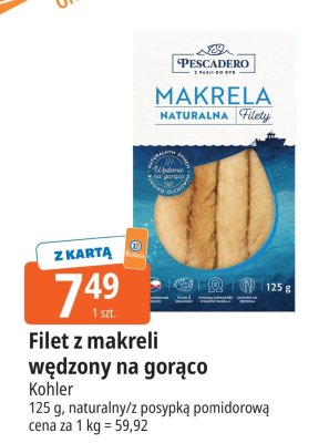Filet z makreli wędzone na gorąco Kohler promocja w Leclerc