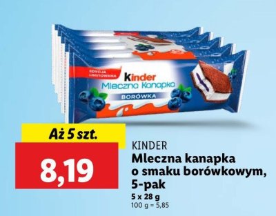 Baton borówkowy Kinder mleczna kanapka promocja