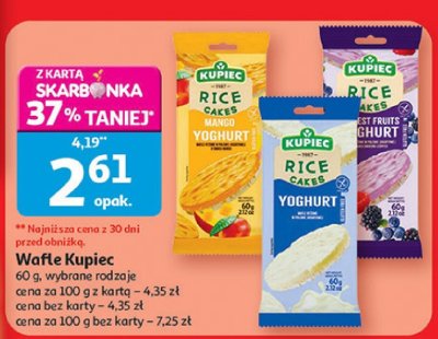 Wafle Kupiec Rice Cakes Yoghurt, Rice Cakes Superfruits Ghurt promocja w Auchan