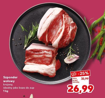 Szponder wołowy krojony promocja w Kaufland