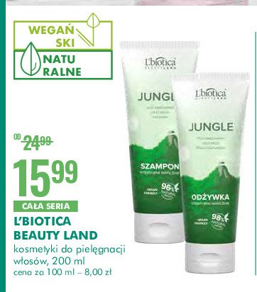Odżywka do włosów intensywne nawilżenie L'biotica jungle promocja