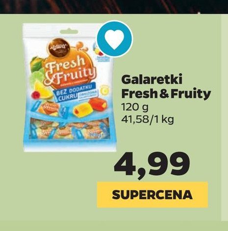 Galaretki bez dodatku cukru Wawel fresh & fruity promocja