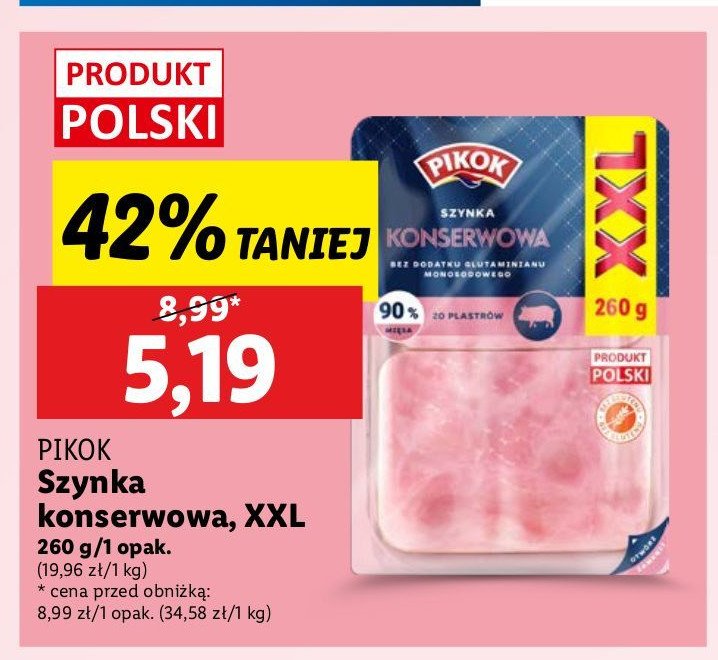 Szynka konserwowa wieprzowa Pikok promocja