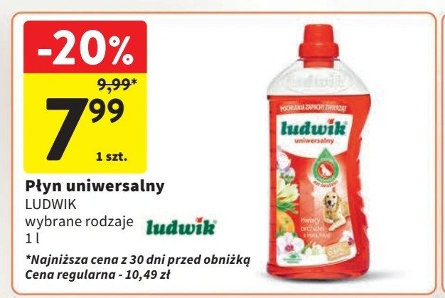 Płyn uniwersalny baking soda eliminujący zapach zwierząt Ludwik promocja w Intermarche