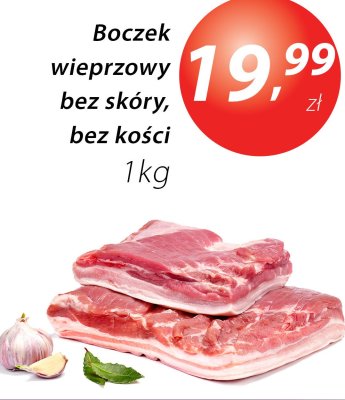 Boczek wieprzowy bez skóry, bez kości promocja w Market Point