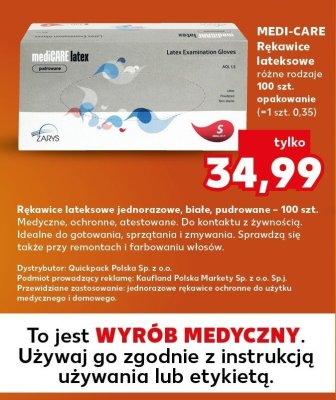 Rękawice lateksowe 100 szt. promocja w Kaufland
