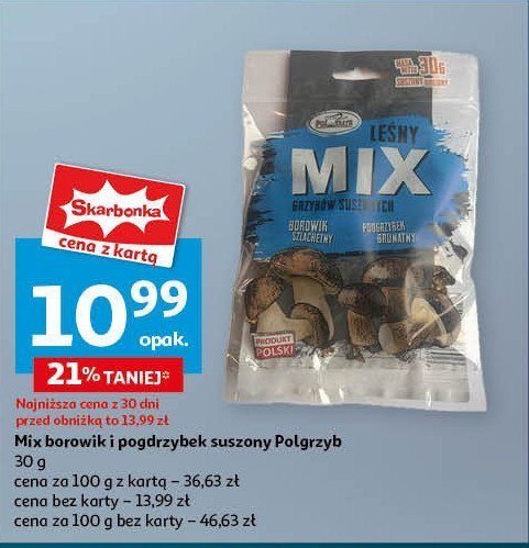 Mix leśnych grzybów suszonych Polgrzyb promocja