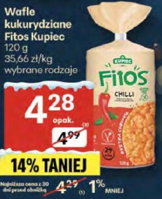 Wafle kukurydziane Fitos Kupiec promocja w Delikatesy Centrum