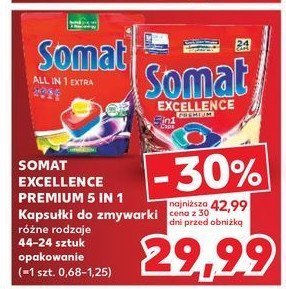 Tabletki do zmywarek extra lemon Somat all in 1 promocja w Kaufland