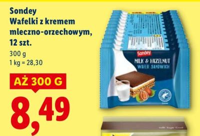 Wafelki z kremem mleczno-orzechowym, 12 szt. promocja w Lidl