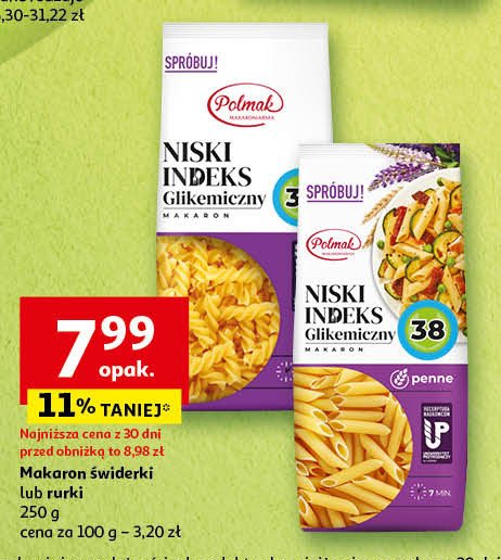 Makaron rurki niski indeks glikemiczny Polmak promocja