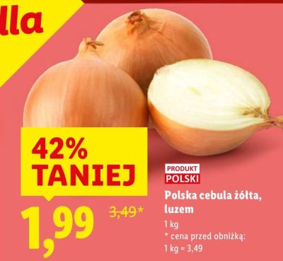 Polska cebula żółta, luzem promocja w Lidl