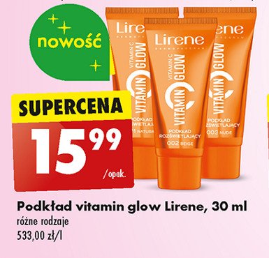 Podkład do twarzy 003 nude Lirene vitamin c glow promocja