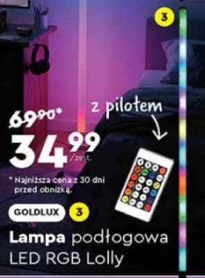 Lampa podłogowa LED RGB Lolly z pilotem promocja w Biedronka
