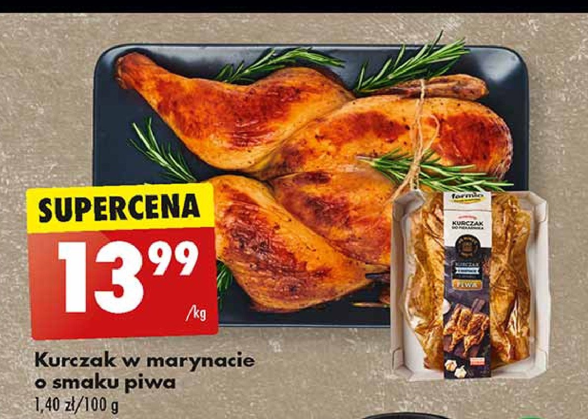 Kurczak w marynacie o smaku piwa Farmio promocja w Biedronka