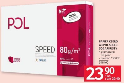 Papier ksero POL SPEED A3 80g/m² 500 arkuszy promocja w Selgros