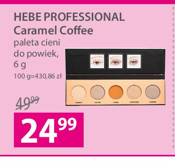 Paleta cieni do powiek caramel coffee Hebe professional promocje