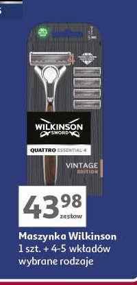 Maszynka do golenia + 4 wkłady Wilkinson quattro titanium vintage promocja