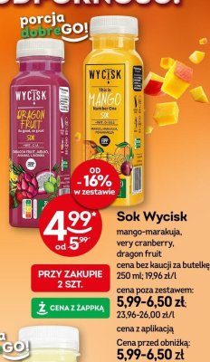 Sok Wycisk dragon fruit promocja w Żabka