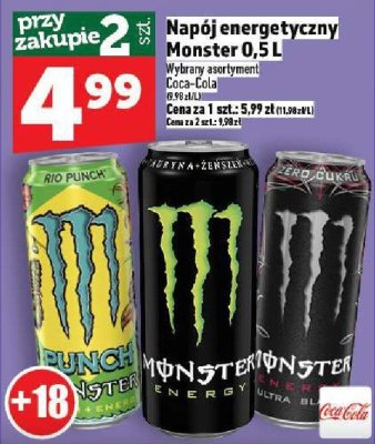 Napój energetyczny Monster 0,5 L promocja w TOPAZ