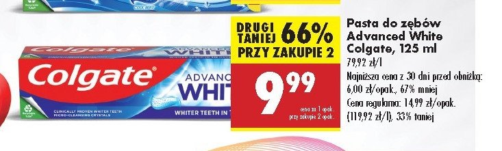 Pasta do zębów Colgate advanced white promocja