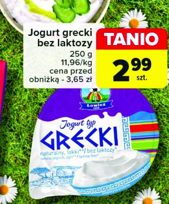 Jogurt typ grecki bez laktozy Łowicz 1906 promocja