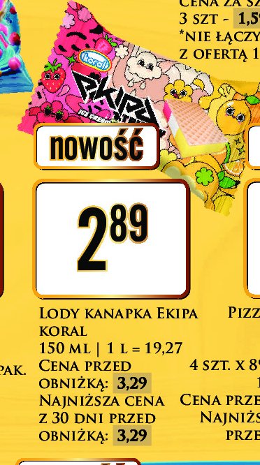 Kanapka lodowa trinity KORAL EKIPA promocja w Dino