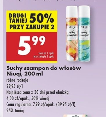 Suchy szampon mango Niuqi promocja