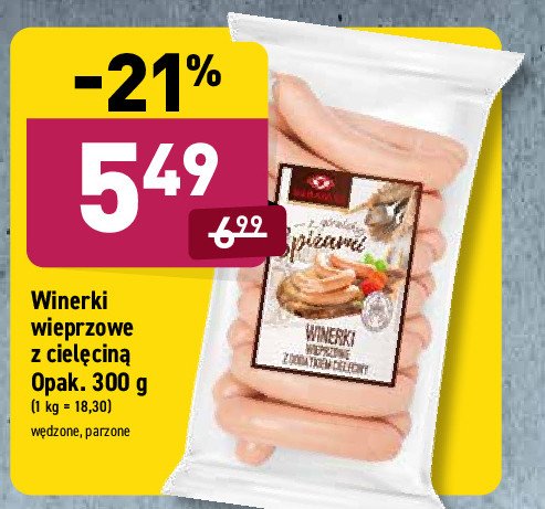 Parówki wieprzowe z cielęciną Kabanos promocja
