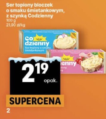 Ser topiony bioczek o smaku śmietankowym, z szynką Codzienny promocja w Delikatesy Centrum