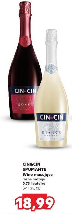 Wino Cin&cin bianco promocja w Kaufland