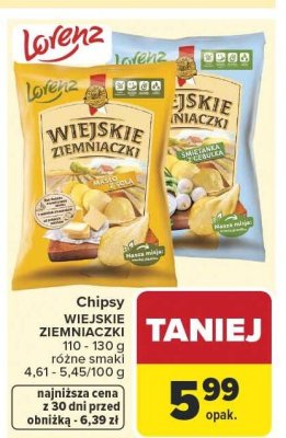 Chipsy Lorenz Wiejskie Ziemniaczki różne smaki promocja w Carrefour Market