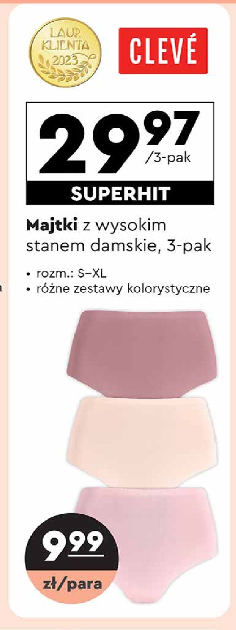 Majtki damskie s-xl wysoki stan Cleve promocja