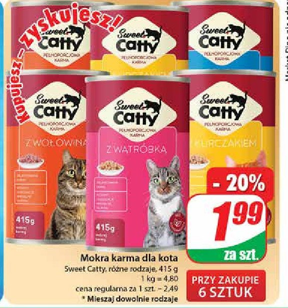 Karma dla kota z wołowina Sweet catty promocja