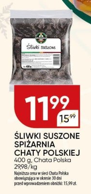 Śliwki suszone spiżarnia Chaty Polskiej promocja w Chata Polska